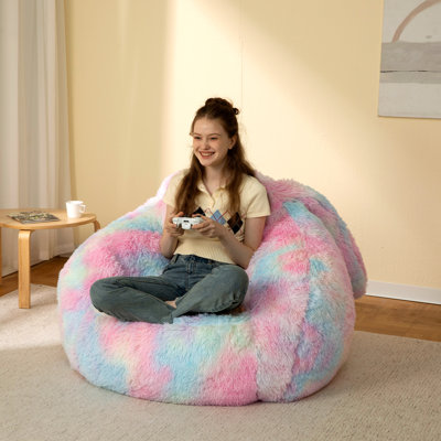 Fauteuil à billes en fausse fourrure de 39 po de largeur
