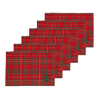 Ensemble de 6 napperons en tissu épinette lavé à la machine