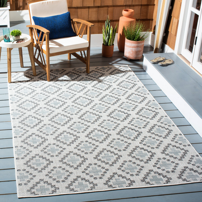 Martha Stewart Indoor Outdoor Performance Machine Washable Geometric Indoor/Outdoor Area Rug, Rectangle 8' x 10'