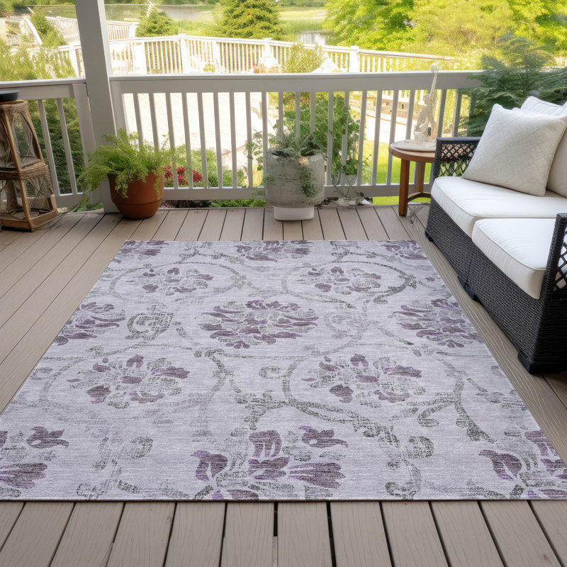 Tapis intérieur / extérieur Sossio avec envers antidérapant, Rectangle de 10 pi x 14 pi
