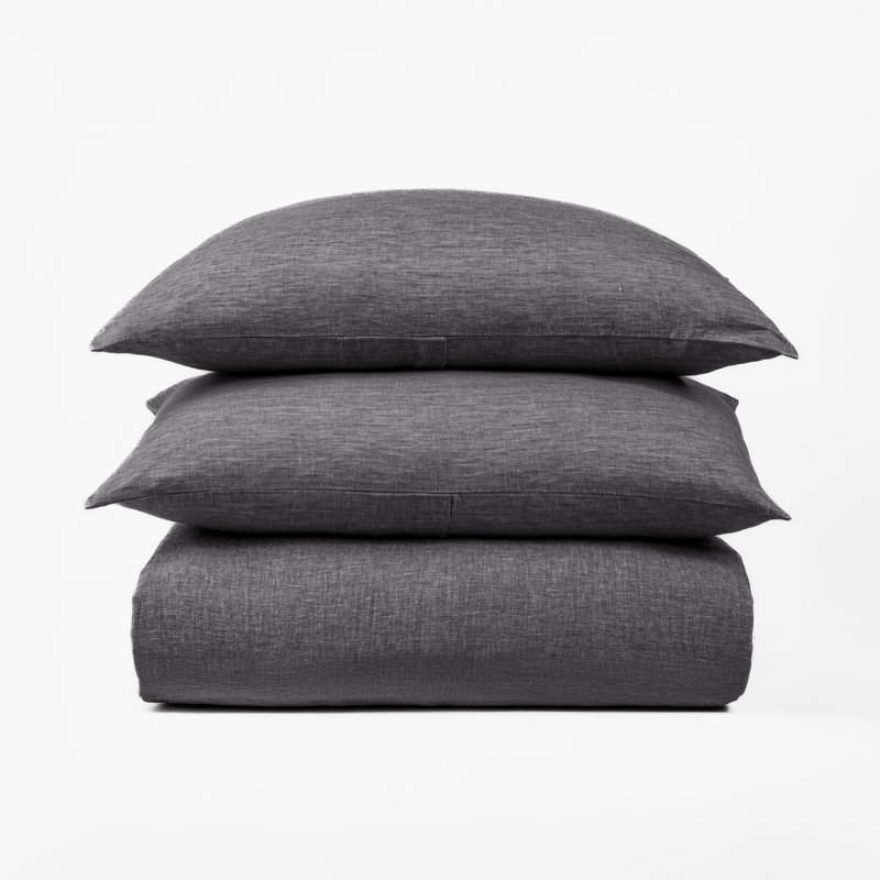 Lin Damara, coussin pour le corps, asphalte, Black