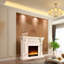 Foyer électrique ivoire blanc avec décoration et chauffage-119603336-108191632