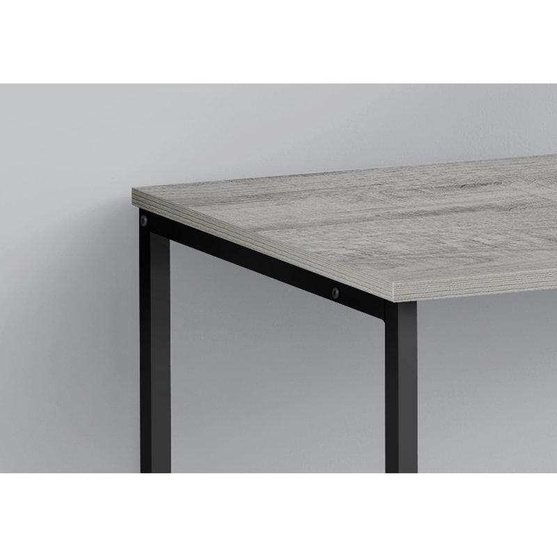 Bureau d'ordinateur moderne de 102 cm (40 po) - Plateau en stratifié gris, pieds en métal noir, avec grand espace de rangement pour le travail à domicile ou le bureau. Caractéristiques : Plateau en stratifié gris, pattes en métal noir, 102 cm (40 po).