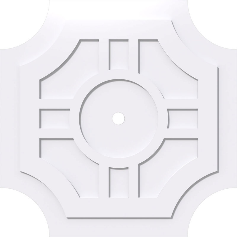 Médaillon de plafond contemporain en PVC de qualité architecturale 38 po x P 2 po x P 11 3/8 po x P 1 po