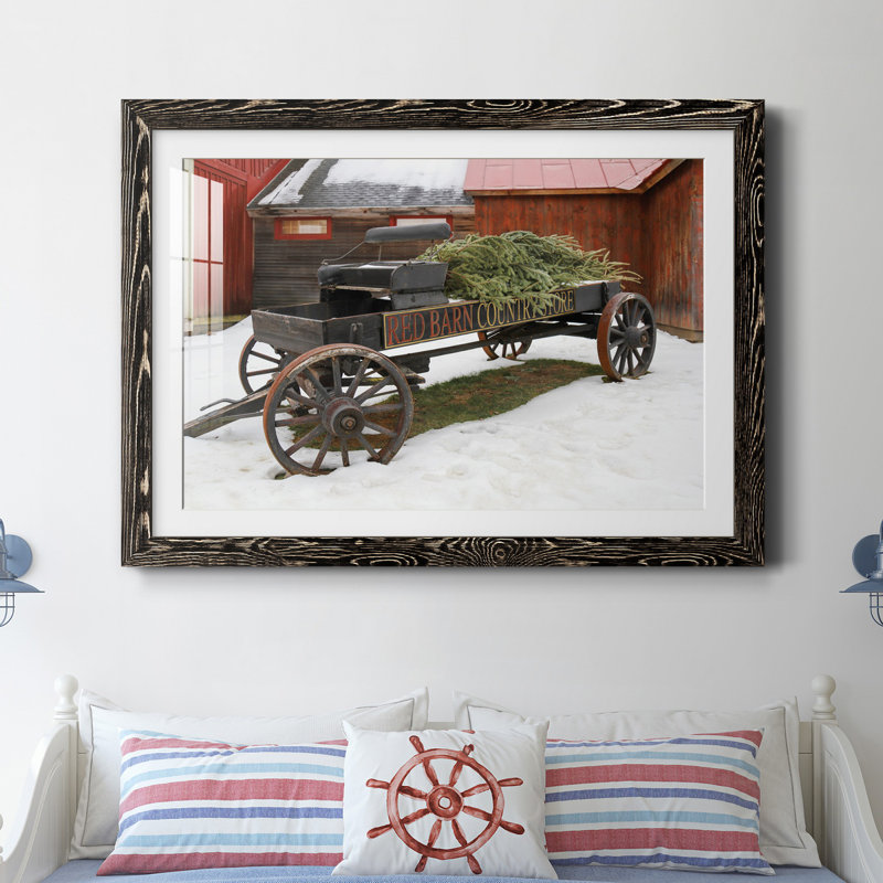 Country Store Wagon - Reproduction de photo sur papier encadrée, H 37,5 po x l 27,5 po x P 1,5 po, Papier encadré noir