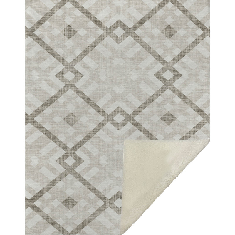 Jeté géométrique Addison Sherpa ASB616, Beige