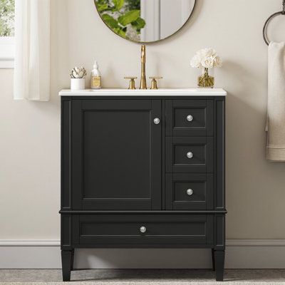 Charming Ambience & 30" Bathroom Vanity with Ceramic Sink