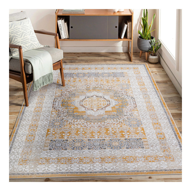 Collection Cream/Ivory /Medallion Non-Shedding Living Room Bedroom Dining Home Office Stylish and Stain Resistant Area Rug
