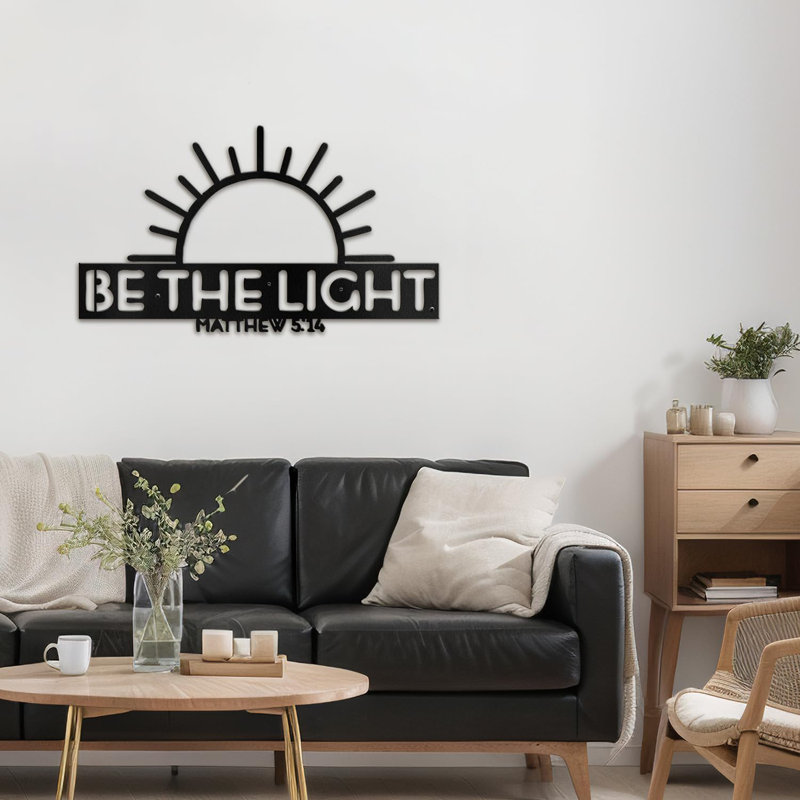 Décoration murale en métal, H 6 po x l 12 po x P 0,05 po, Noir