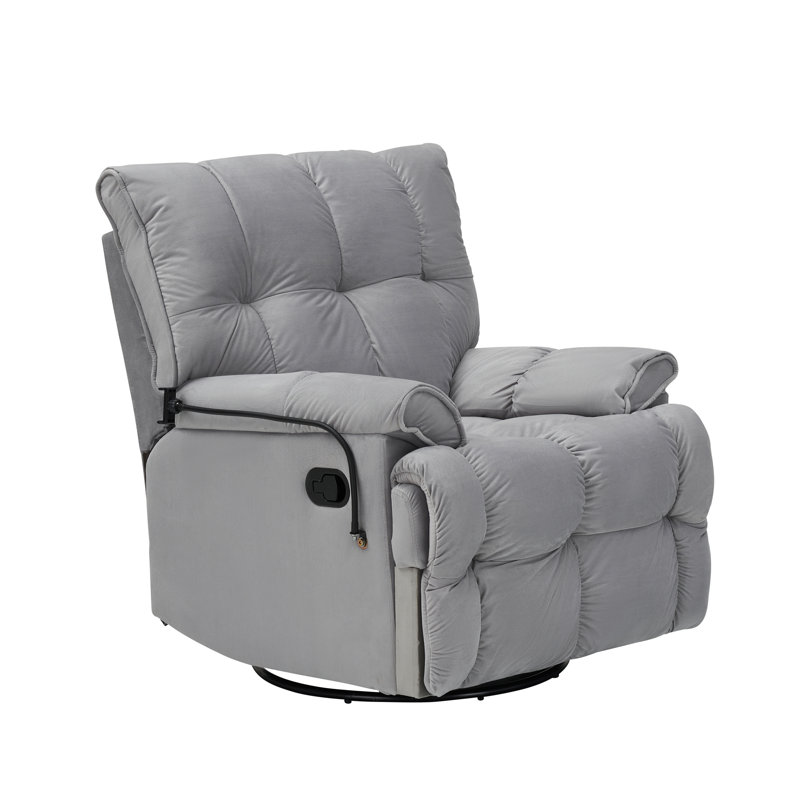 Fauteuil pivotant rembourré 30 po en velours multifonctionnel, Gris