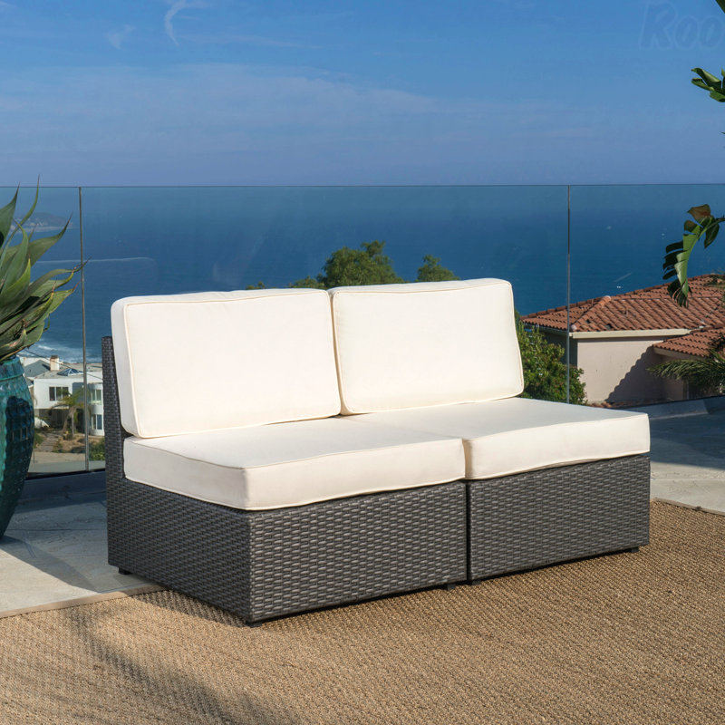 Chaise de patio sans accoudoirs, Gris+blanc