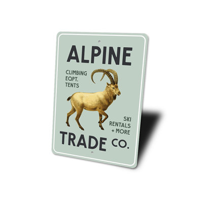 Enseigne en aluminium Alpine Trade Company