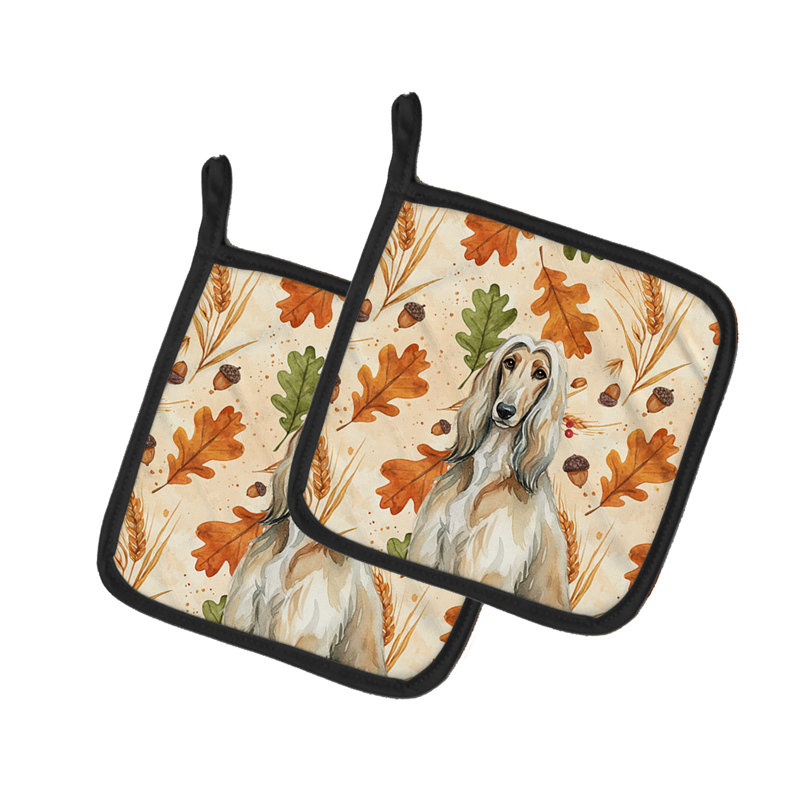 Paire de porte-casseroles afghan Hound Heirloom Fall