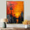 Jaune, orange, flux d'énergie, lignes électriques - Power Lines Wall Art Living Room