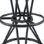 Ensemble de bar compact 3 pièces avec table en bois aggloméré et structure en métal noir, sièges de style industriel pour les petits espaces et les îlots de cuisine.