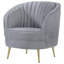 Chaise capitonnée grise et dorée