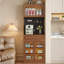 Buffet de 27,56 po de hauteur, armoire autoportante étroite étroite avec panneau perforé pour petits espaces, armoire de rangement multifonctionnelle pour la cuisine-915461984