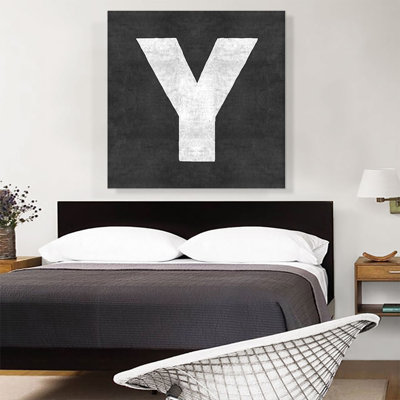 «Chalkboard Alphabet Lettre Y», reproduction d'art textuel sur toile tendue