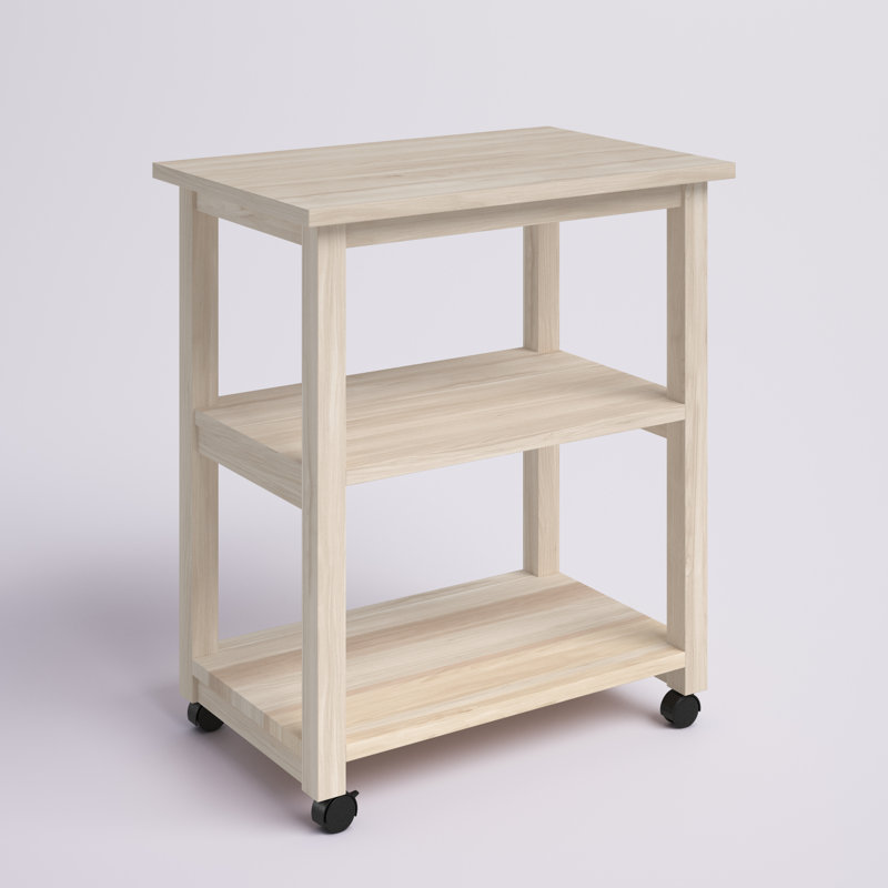 Manatuto 26 " W Kitchen Cart with Solid Wood Top