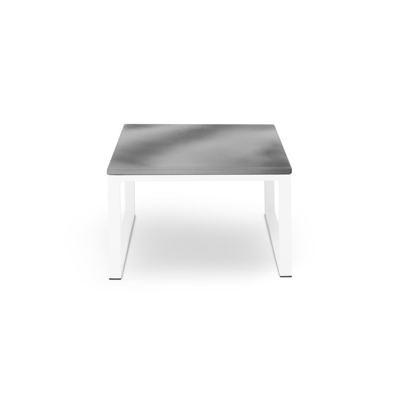 Palantoni Rectangular Metal Outdoor Coffee Table , cm W cm D, 36cm H x 60cm W x 60cm D, White