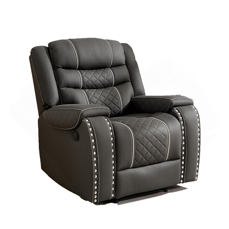 Fauteuil inclinable manuel 1 place avec accoudoirs confortables et dossier simple pour le salon, noir