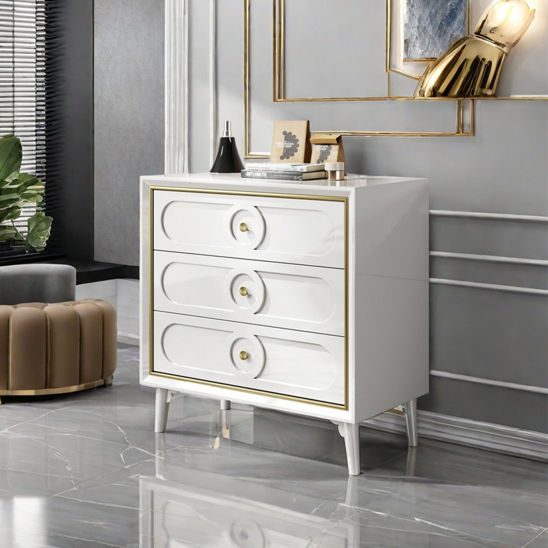 Commode décorative de luxe moderne extrêmement simple, Blanc