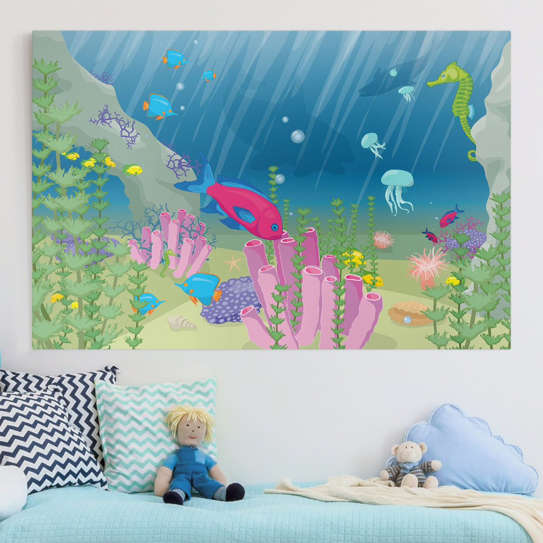 Leinwandbild - Grafikdruck „Underwater World”