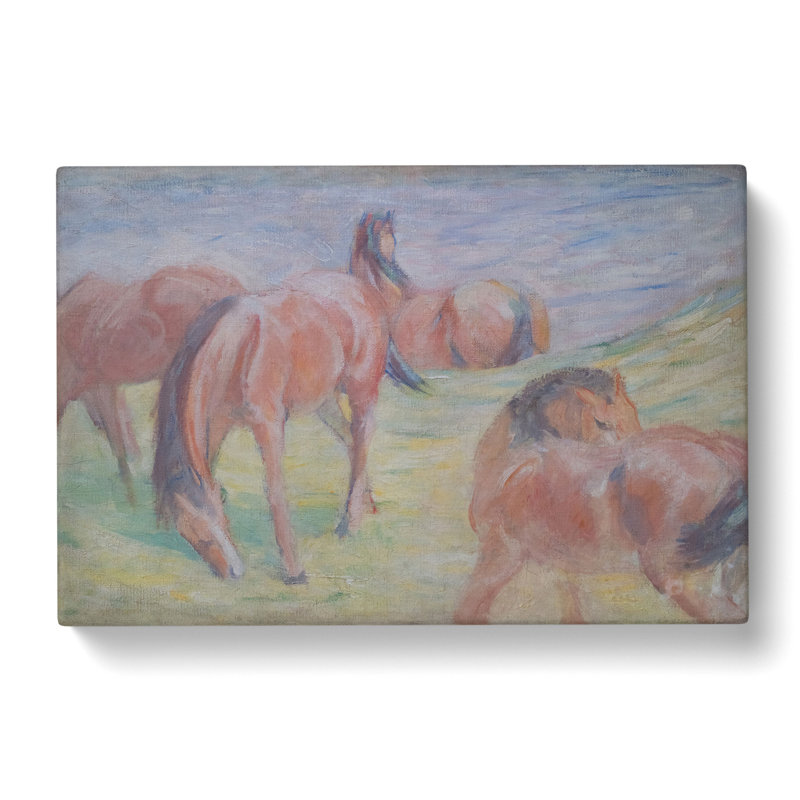 Four Horses by Franz Marc - Wrapped Canvas Painting, 50cm H x 76cm W x 3cm D