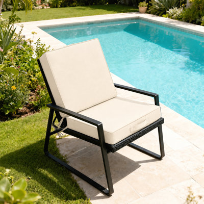 2-Piece Indoor/Outdoor Square Chair Cushion Set 19" x 19" x 3" or 22" x 22" x 3" Water-Resistant Seat Pads with Foam Filling Removable C-Shaped Zipper Covers Double-Piped Edges Secure Corner Ties and Carry Handles for Patio Dining and Kitchen Chairs