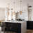 3‑Pack Modern Amber Cylindrical Glass Pendant Light