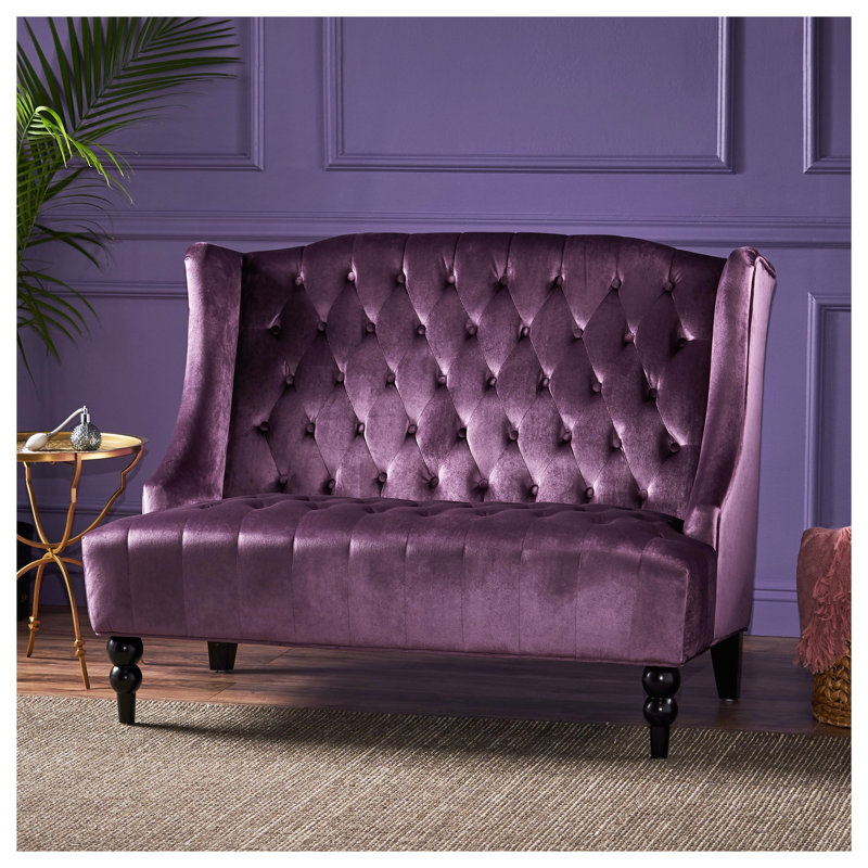 Causeuse en velours Raisin