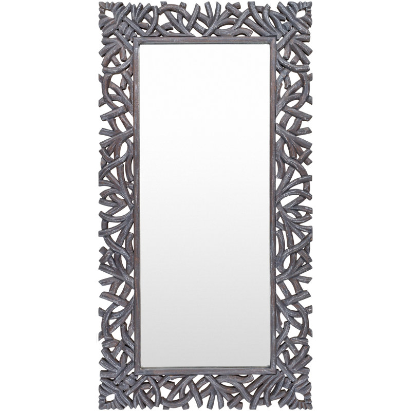 Neligh Solid Wood Rectangle Wall Mirror
