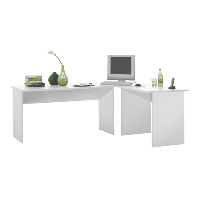 L-Shaped Desk Shell, White