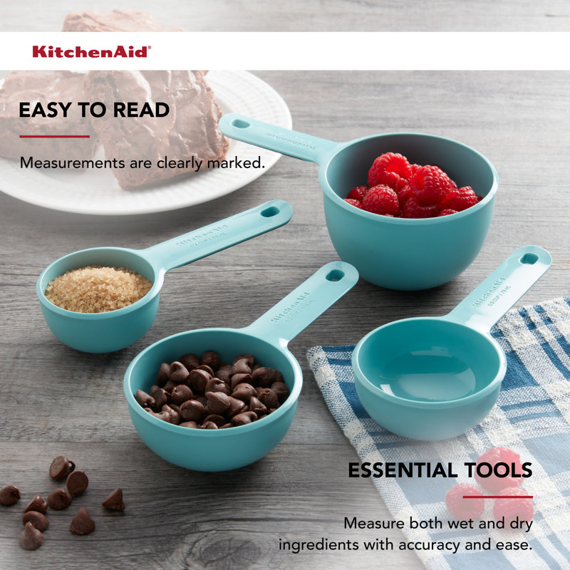 Kitchenaid Measuring Cups, Set Of 4, Aqua Sky
