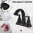 2 Handle 4" Bathroom Sink Faucet In Matte Black. Constructed With Solid Brass For Longevity. Corrosion Surface Easy Maintenance. Pop-Up Drain  Plastic  Included. Meets Water Standards. Ideal 2-121628378