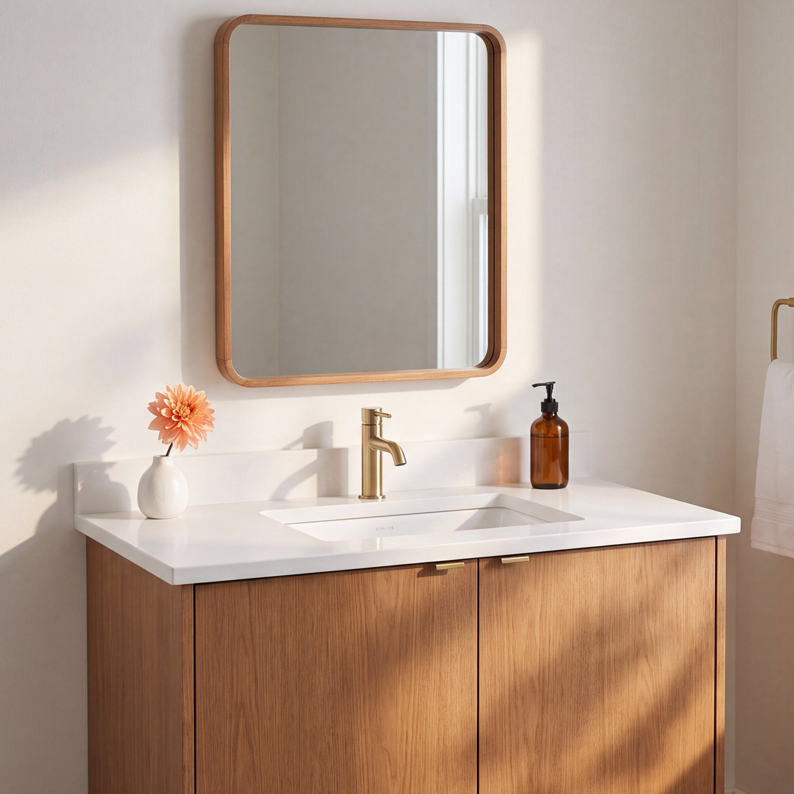 Verticyl Rectangular Undermount Bathroom Sink with Overflow, White