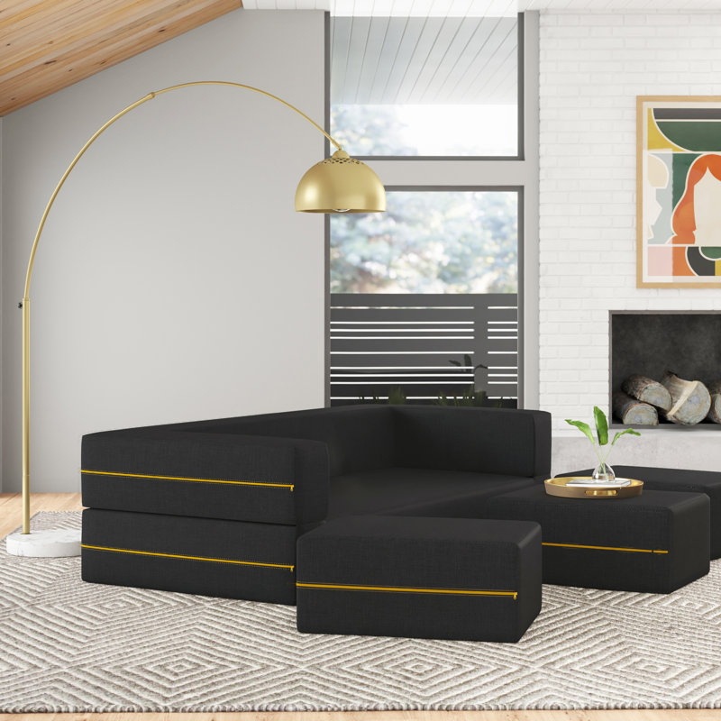 Shontae 84 " Upholstered Futon, Black