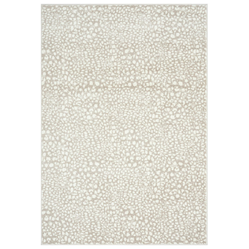 Tapis crème Abstact, Rectangle 4 pi x 6 pi