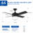 44 In Intergrated LED Ceiling Fan Light With White Blade-322044303-322044302