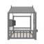 Lit simple pour enfant, lit Montessori pour enfant avec tablette de rangement, lit de jeu avec toit, gris