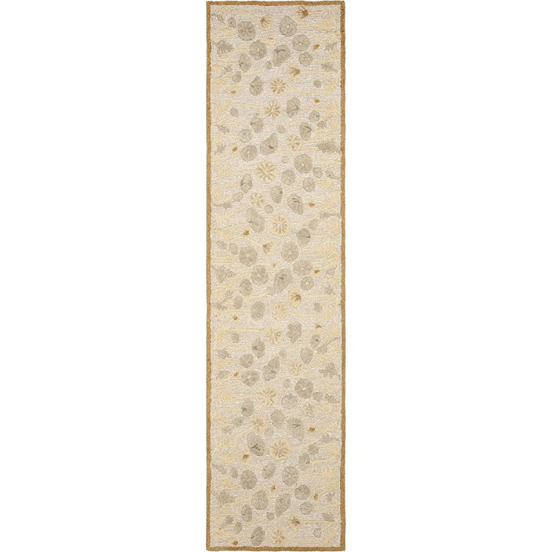 Tapis floral en laine / viscose touffeté à la main Coreatha Martha Stewart, Tapis de couloir 2 pi 3 po x 10 pi