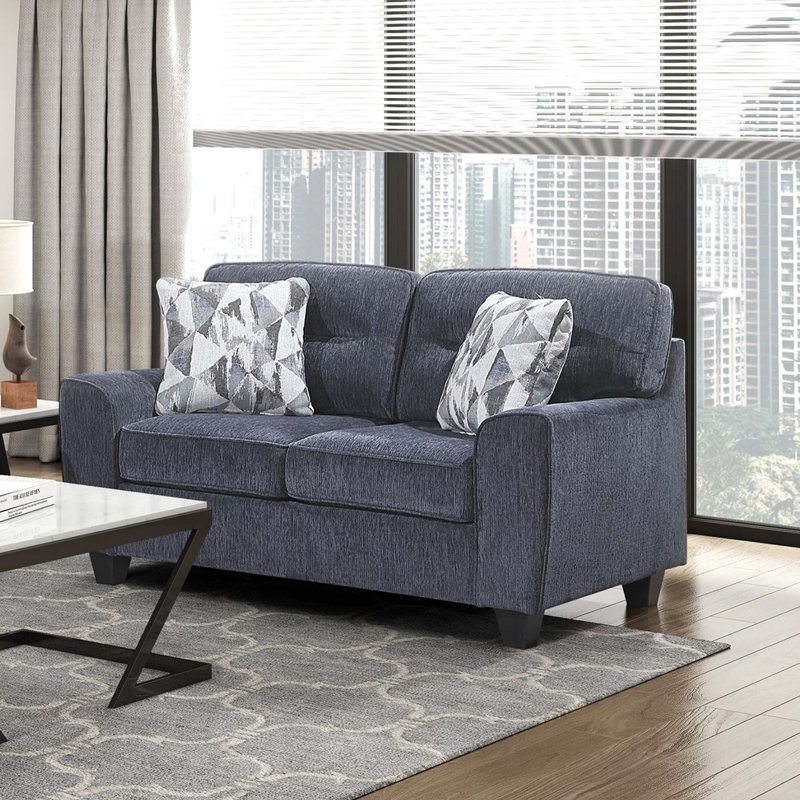 Causeuse en chenille durable avec coussins et coussins réversibles