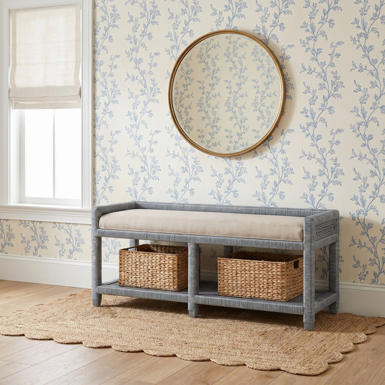 Banc de rangement en osier Glinda