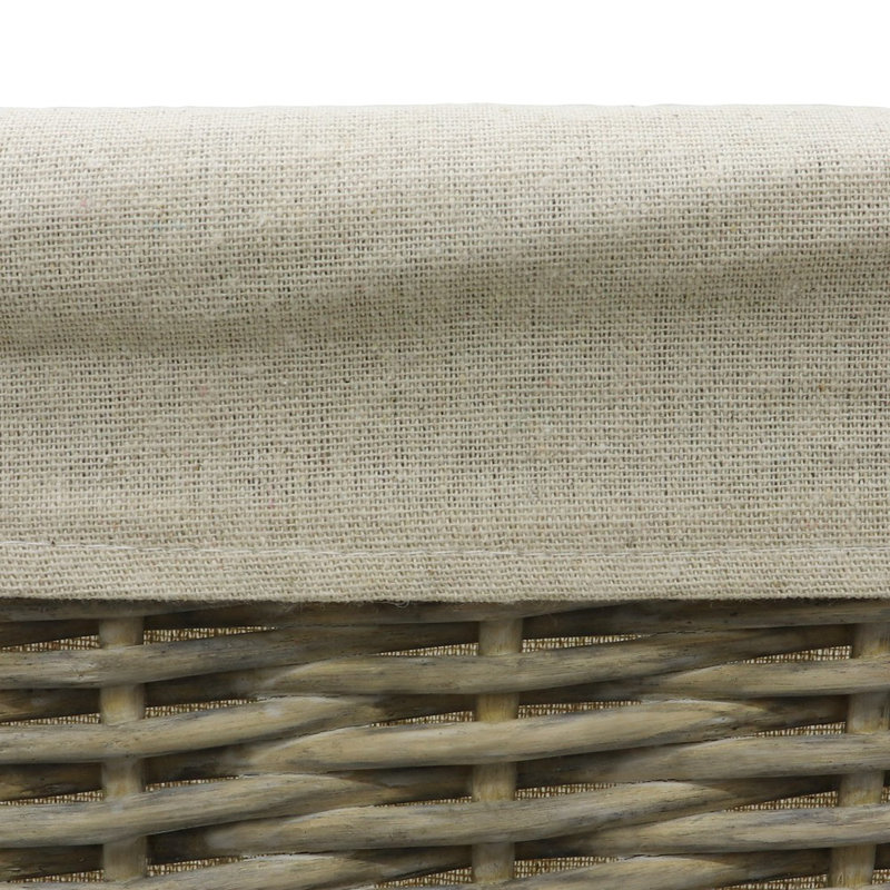 Hand Woven Wicker Laundry Basket with Handles