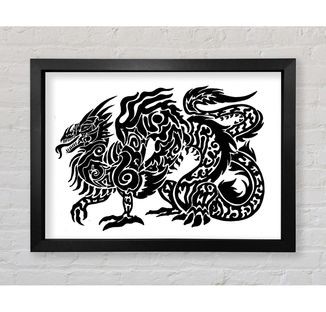 Tribal Long Body Dragon - Einzelner Bilderrahmen Kunstdrucke