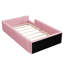 Twin Size Upholstered Platform Bed with Guardrail & USB Charging Station, Pink