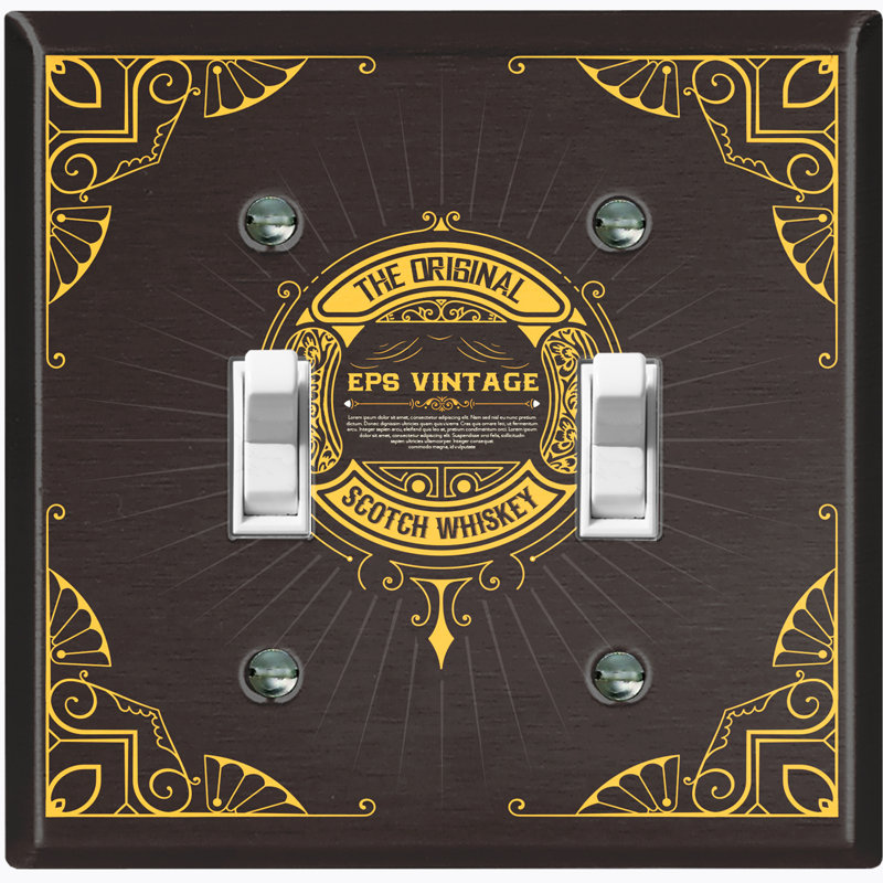Patterned 2 - Gang Toggle Light Switch Standard Wall Plate