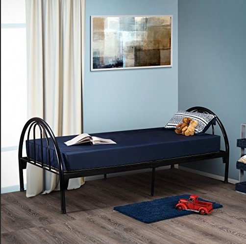 Matelas en mousse 6 pouces avec housse en nylon bleu résistant à l'eau taille simple TG, Simple très long