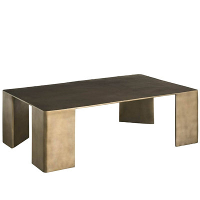 Modern Eclipse 46" Wide Black Nickel Cast Aluminum Sculptural Cocktail Table
