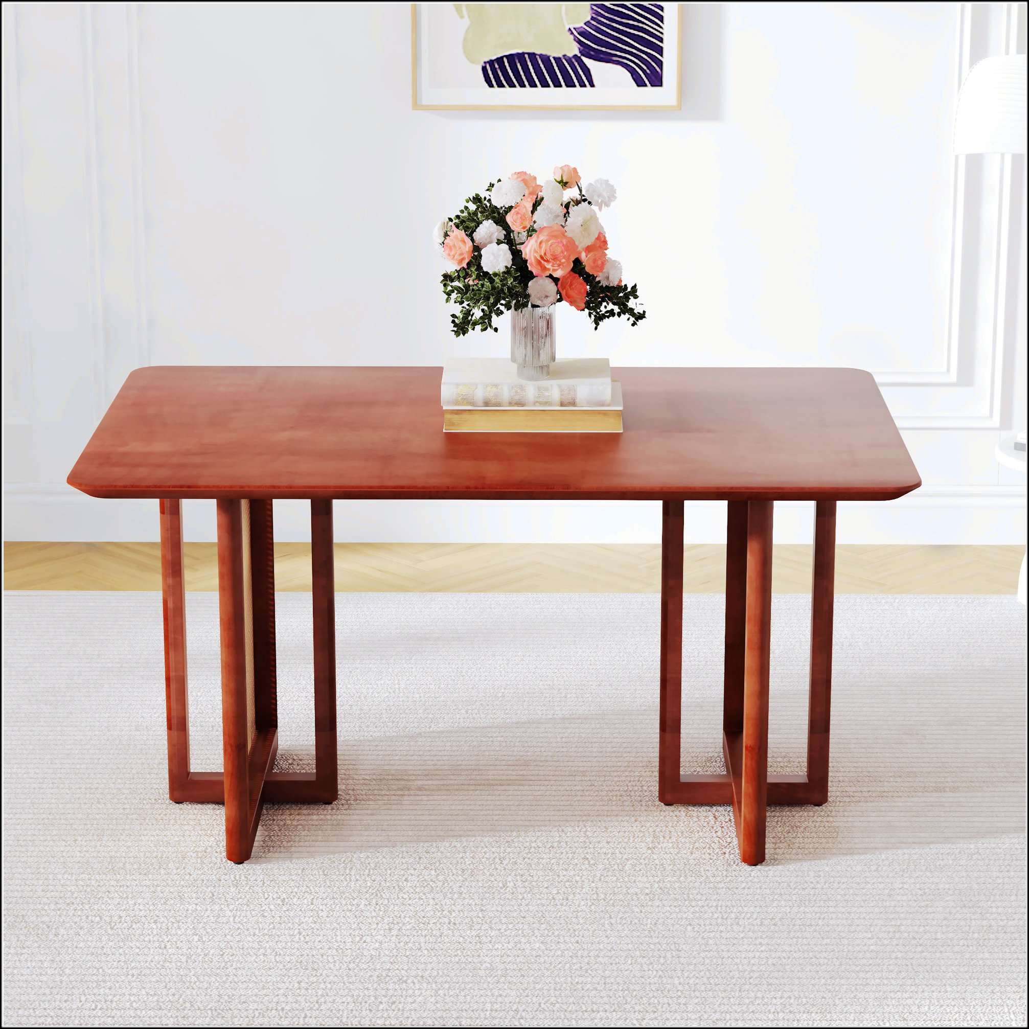 Ebern Designs Chinese Country Retro Solid Wood Dining Table - Wayfair ...